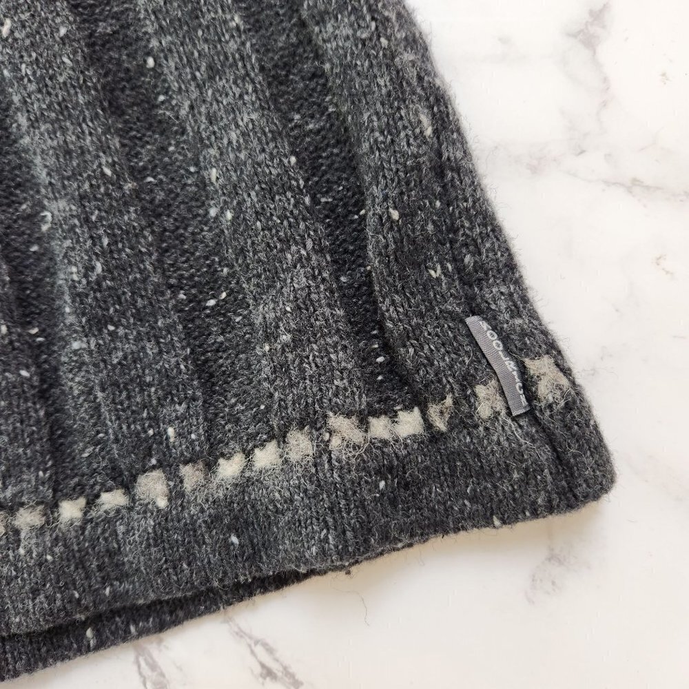 Woolrich Wool Quarter Zip Grey Confetti Ribbed Knit Cozy Pullover Sweater M - Picture 6 of 9